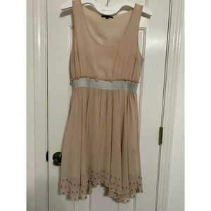 Lucca Couture Sleeveless Mini Dress Large Dusty Rose embellished w metal studs